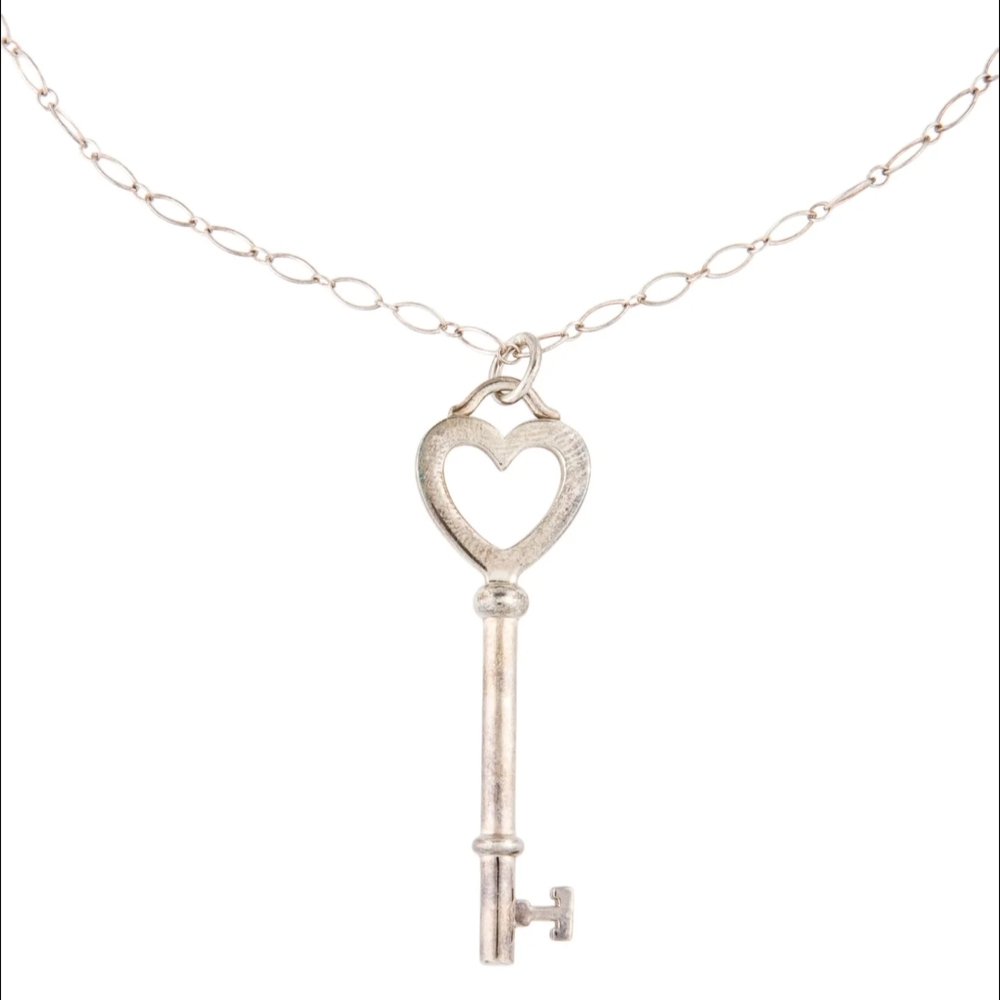 Tiffany & Co. Silver Heart Key Necklace